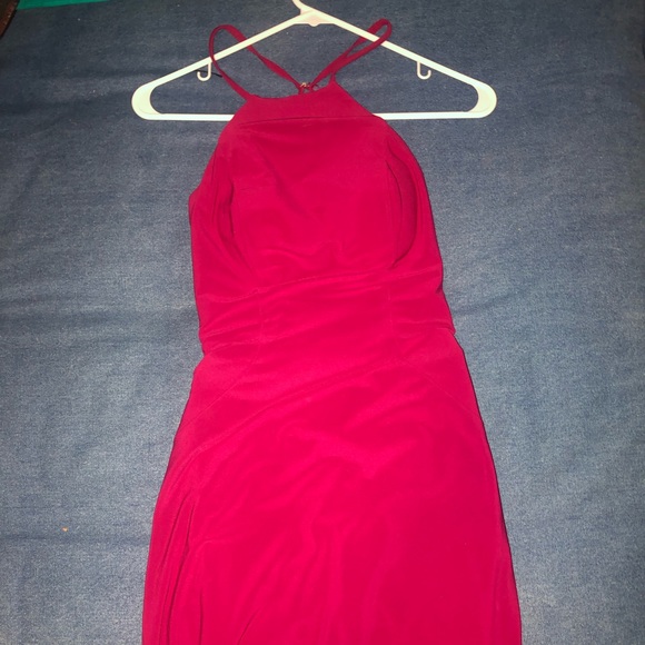 short tight fuchsia formal dress - Picture 2 of 4